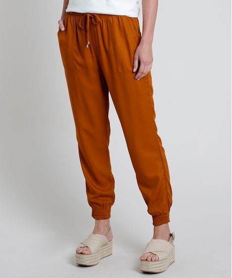 calça jogger feminina caramelo