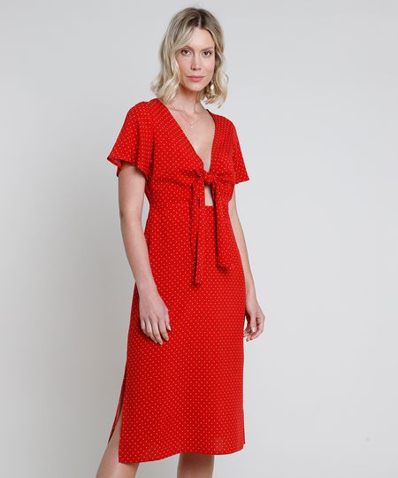 Vestido-Feminino-Midi-Estampado-de-Poa-com-No-e-Fenda-Manga-Curta-Vermelho-9900105-Vermelho_1 Vestido-Feminino-Midi-Estampado-de-Poa-com-No-e-Fenda-Manga-Curta-Vermelho-9900105-Vermelho_1