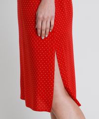 Vestido-Feminino-Midi-Estampado-de-Poa-com-No-e-Fenda-Manga-Curta-Vermelho-9900105-Vermelho_5