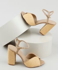 Sandalia-Feminina-Oneself-Salto-Alto-Grosso-em-Palha-Bege-9828430-Bege_1