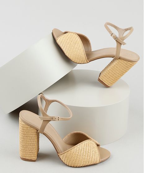 Sandalia-Feminina-Oneself-Salto-Alto-Grosso-em-Palha-Bege-9828430-Bege_1