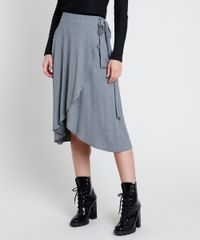 Saia-Feminina-Midi-Envelope-Canelada-Cinza-Mescla-Escuro-9899141-Cinza_Mescla_Escuro_1