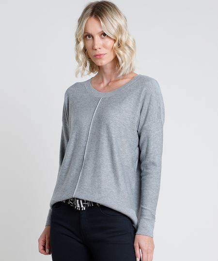 Sueter-Feminino-em-Trico-com-Friso-Manga-Morcego-Cinza-Mescla-9799576-Cinza_Mescla_1