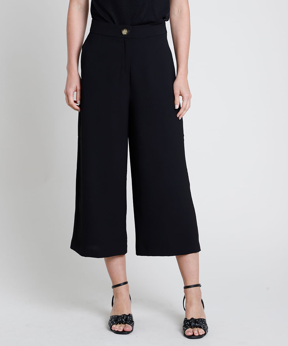 calça pantacourt preta cea