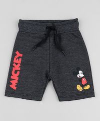 Bermuda-Infantil-Mickey-em-Moletom-com-Bolso-Cinza-Mescla-Escuro-9869569-Cinza_Mescla_Escuro_1