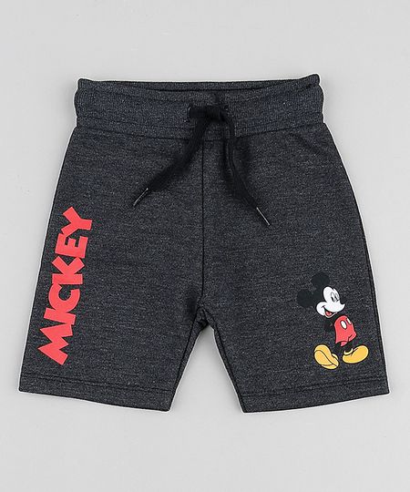 Bermuda-Infantil-Mickey-em-Moletom-com-Bolso-Cinza-Mescla-Escuro-9869569-Cinza_Mescla_Escuro_1