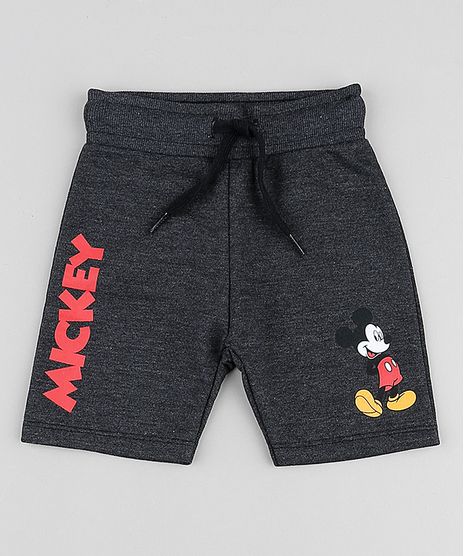 Bermuda-Infantil-Mickey-em-Moletom-com-Bolso-Cinza-Mescla-Escuro-9869569-Cinza_Mescla_Escuro_1