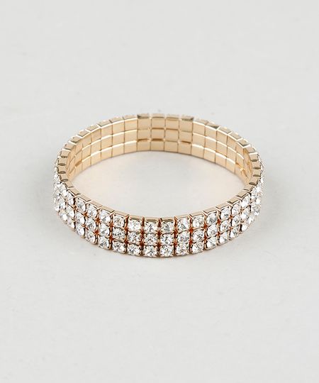 Pulseira-Feminina-com-Strass-Dourada-9860341-Dourado_1