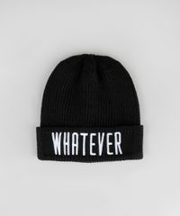 Gorro-Unissex-em-Trico-com-Bordado--Whatever--Preto-9801875-Preto_1