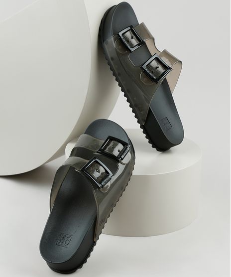 Rasteirinha-Feminina-Zaxy-Birken-Partner-III-Transparente-Preta-9925999-Preto_1