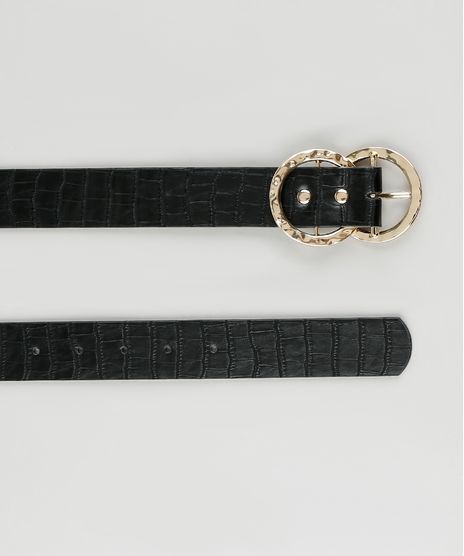 Cinto-Feminino-Texturizado-Croco-com-Fivela-Redonda-Preto-9858678-Preto_1