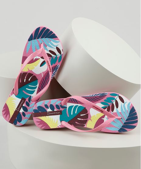Chinelo-Feminino-Ipanema-Trendy-Estampado-de-Folhagem-Rosa-9925045-Rosa_1