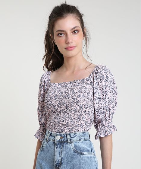 blusas florais femininas