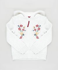 Blusao-Infantil-em-Moletom-Felpado-com-Bordado-Floral-e-Capuz-Cinza-Mescla-Claro-9798200-Cinza_Mescla_Claro_1