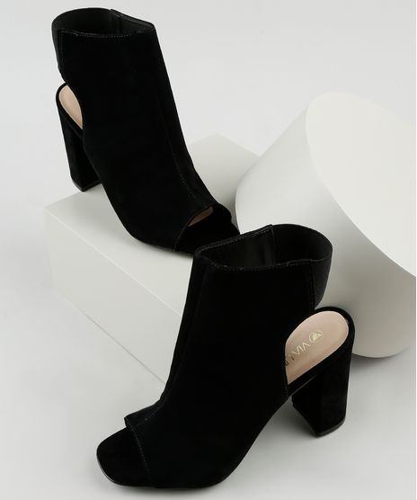 Sandal-Boot-Feminina-Via-Uno-Salto-Alto-Grosso-em-Veludo-Preta-9942604-Preto_1