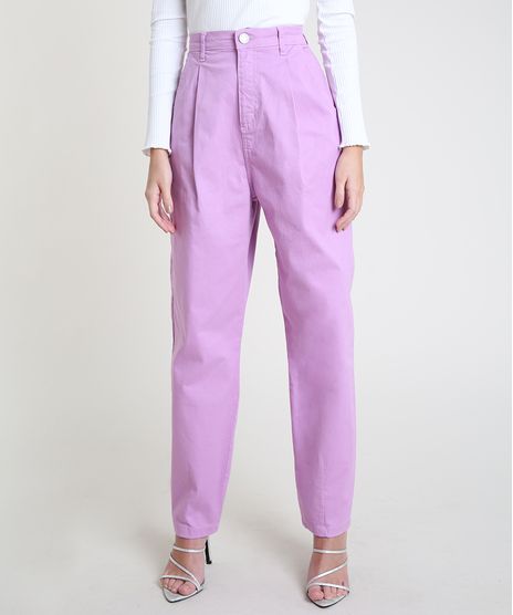 Calca-de-Sarja-Feminina-Mindset-Slouchy-Cintura-Alta-Lilas-9944807-Lilas_1