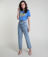 T-Shirt-Feminina-Mindset--Who-Are-the-Rolling-Stones-Anyway---Manga-Curta-Decote-Redondo-Azul-9937830-Azul_3