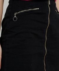 Saia-de-Sarja-Feminina-Curta-com-Ziper-de-Argola-Preta-9887162-Preto_4