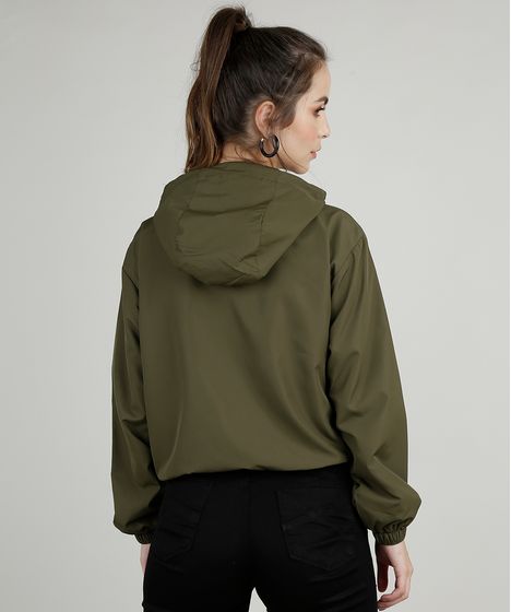 jaqueta verde militar com capuz