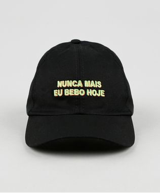 Bone-Unissex-Aba-Curva-Carnaval-com-Bordado--Nunca-Mais-Eu-Bebo-Hoje--Preto-9943083-Preto_1