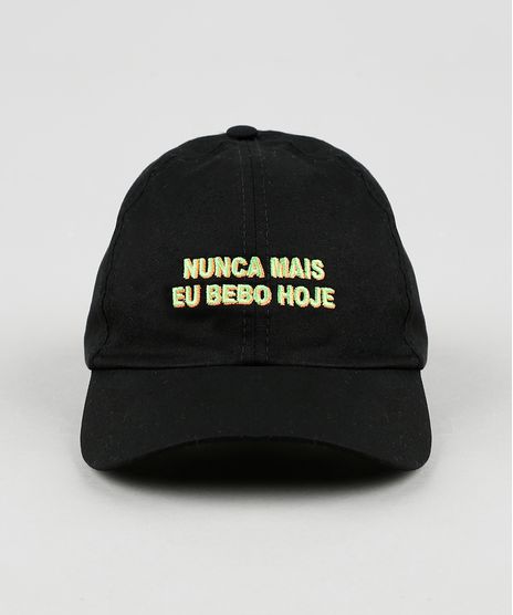 Bone-Unissex-Aba-Curva-Carnaval-com-Bordado--Nunca-Mais-Eu-Bebo-Hoje--Preto-9943083-Preto_1