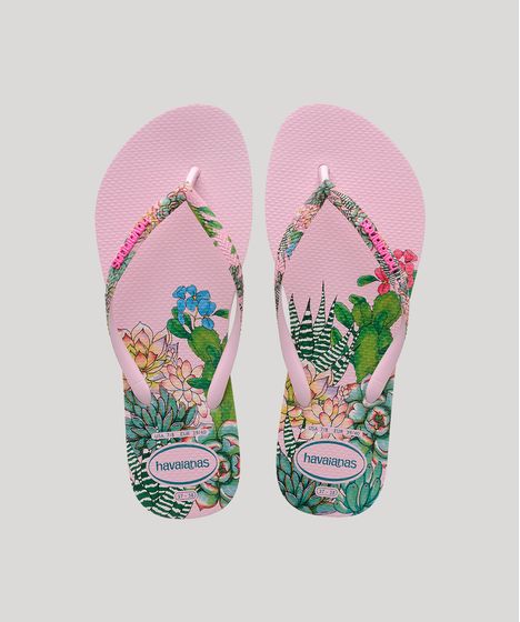 chinelo havaianas floral