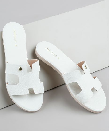 Rasteirinha-Slide-Feminina-Oneself-Texturizada-Cobra-com-Vazado-Off-White-9728902-Off_White_1