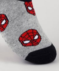 Meia-Infantil-Sapatilha-Homem-Aranha-Estampada-Atoalhada-Cinza-Mescla-9932601-Cinza_Mescla_3
