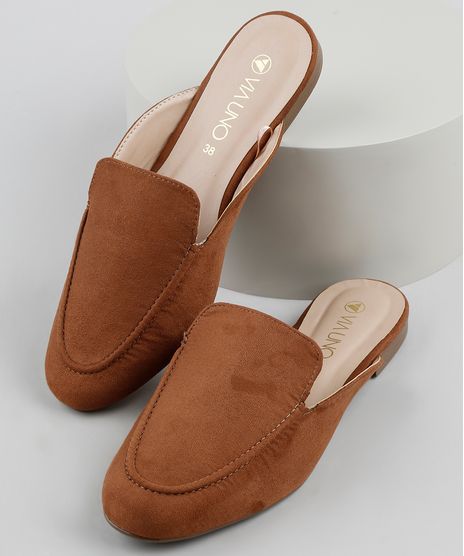 Mule-Feminino-Via-Uno-Bico-Redondo-em-Suede-Caramelo-9926262-Caramelo_1