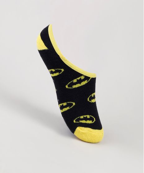 Meia-Infantil-Sapatilha-Batman-Estampada-Atoalhada-Preta-9932602-Preto_1
