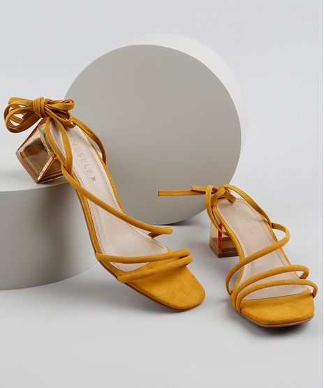 Sandalia-Feminina-Oneself-Salto-Medio-Quadrado-Transparente-em-Suede-com-Amarracao-Mostarda-9928689-Mostarda_1