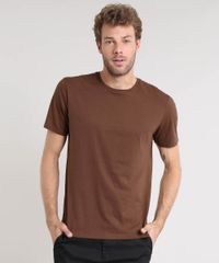 Camiseta-Masculina-Basica-Manga-Curta-Gola-Careca-Marrom-9451466-Marrom_1