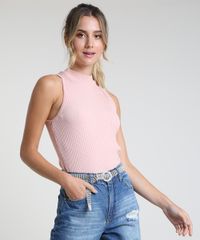 Regata-Feminina-Basica-em-Trico-Gola-Alta-Rosa-Claro-9802776-Rosa_Claro_1
