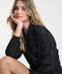 Jaqueta-Bomber-Feminina-Cropped-em-Nylon-com-Bolsos-Preta-9805002-Preto_4