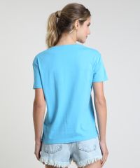 Blusa-Feminina--Seja-o-Padrao-de-Beleza-Que-Voce-Quiser--Manga-Curta-Decote-Redondo-Azul-9897581-Azul_2