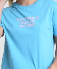 Blusa-Feminina--Seja-o-Padrao-de-Beleza-Que-Voce-Quiser--Manga-Curta-Decote-Redondo-Azul-9897581-Azul_4