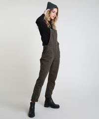 Macacao-de-Sarja-Feminino-com-Bolsos-e-Barra-Dobrada-Verde-Escuro-9862476-Verde_Escuro_1