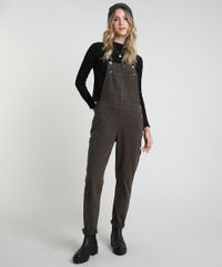 Macacao-de-Sarja-Feminino-com-Bolsos-e-Barra-Dobrada-Verde-Escuro-9862476-Verde_Escuro_3