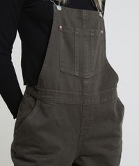 Macacao-de-Sarja-Feminino-com-Bolsos-e-Barra-Dobrada-Verde-Escuro-9862476-Verde_Escuro_4