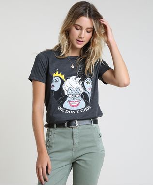 Blusa-Feminina-Vilas-Disney-Manga-Curta-Decote-Redondo-Cinza-Mescla-Escuro-9904193-Cinza_Mescla_Escuro_1