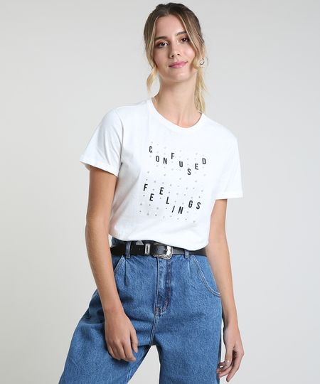 Blusa-Feminina--Confused-Feelings--com-Perola-Manga-Curta-Decote-Redondo-Off-White-9891987-Off_White_1
