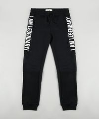 Calca-Infantil-Jogger-em-Moletom-Felpado--I-Am-Legendary--com-Bolsos-Preta-9799885-Preto_1