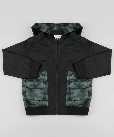 Jaqueta-Corta-Vento-Infantil-em-Nylon-Recorte-Camuflado-com-Capuz-e-Bolsos-Preta-9846532-Preto_1 Jaqueta-Corta-Vento-Infantil-em-Nylon-Recorte-Camuflado-com-Capuz-e-Bolsos-Preta-9846532-Preto_1