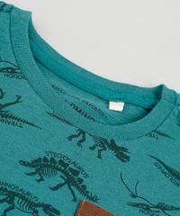 Camiseta-Infantil-Estampada-de-Dinossauros-com-Bolso-em-Suede-Manga-Curta-Verde-9876157-Verde_3