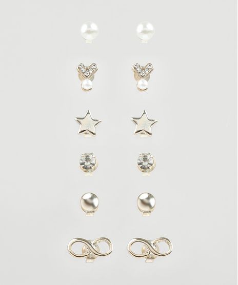 Kit-de-6-Brincos-Femininos-Folheados-Dourado-9883559-Dourado_1