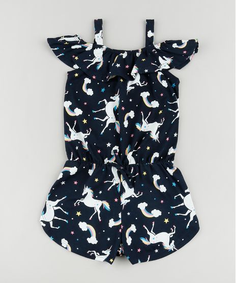 Macaquinho-Infantil-Open-Shoulder-Estampado-de-Unicornio-Manga-Curta-com-Laco-Azul-Marinho-9913807-Azul_Marinho_1