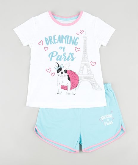 Pijama-Infantil-Cachorro--Dreaming-of-Paris--Manga-Curta-Off-White-9876985-Off_White_1