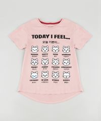Blusa-Infantil-Gatinhos--Today-I-Feel-----Manga-Curta-Rose-9888008-Rose_1