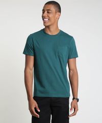 Camiseta-Masculina-com-Bolso-Manga-Curta-Gola-Careca-Verde-Escuro-9896554-Verde_Escuro_1
