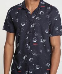 Camisa-Masculina-Tradicional-Estampada-NASA-Manga-Curta-Preta-9887566-Preto_4